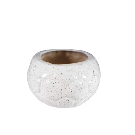 White Apple Ceramic Pot